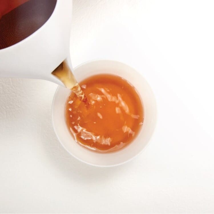 辻利茶舗 焙茶琥珀色的茶湯顏色